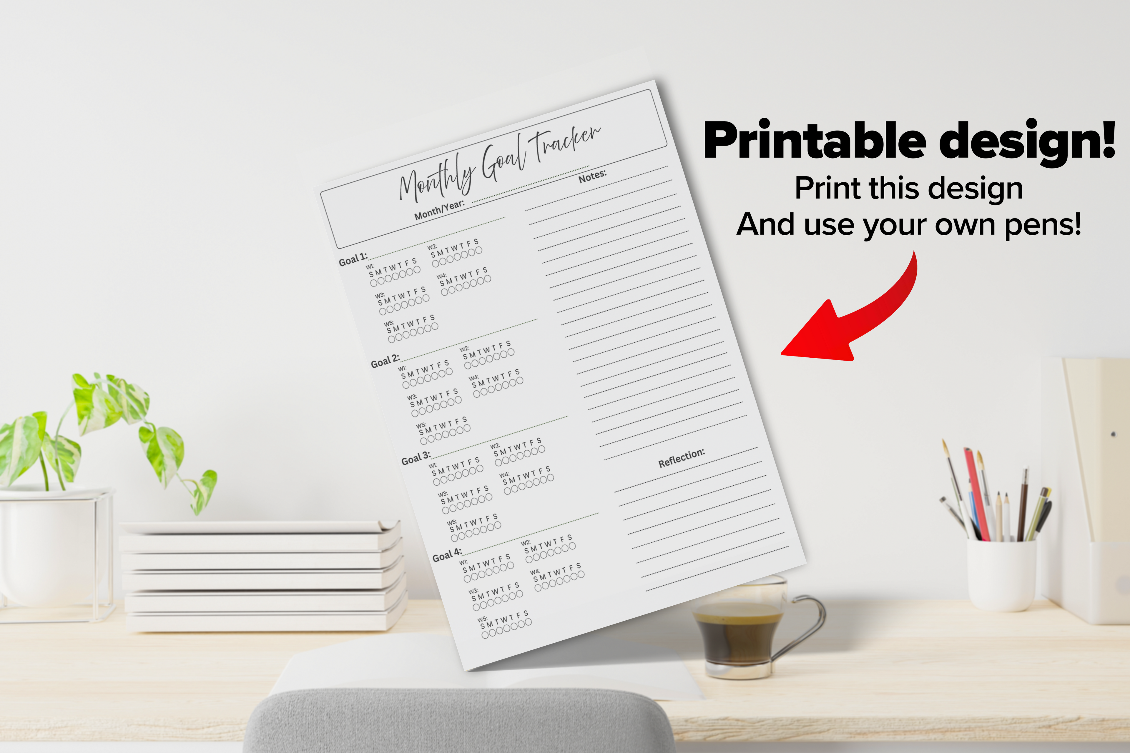 The Type A Monthly Goal Tracker (Digital Download Version)