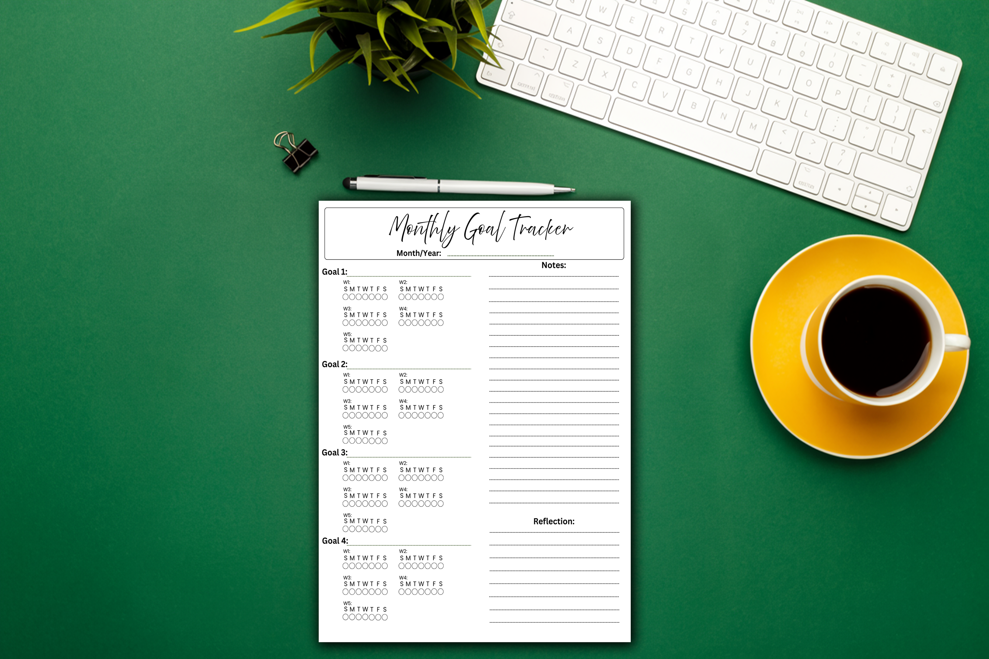 The Type A Monthly Goal Tracker (Digital Download Version)